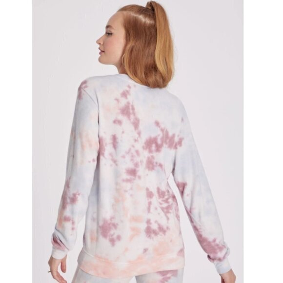 Wildfox Baggy Beach Jumper Deep-V Pullover Sweatshirt, Cloud Tie-Dye - Picture 2 of 2